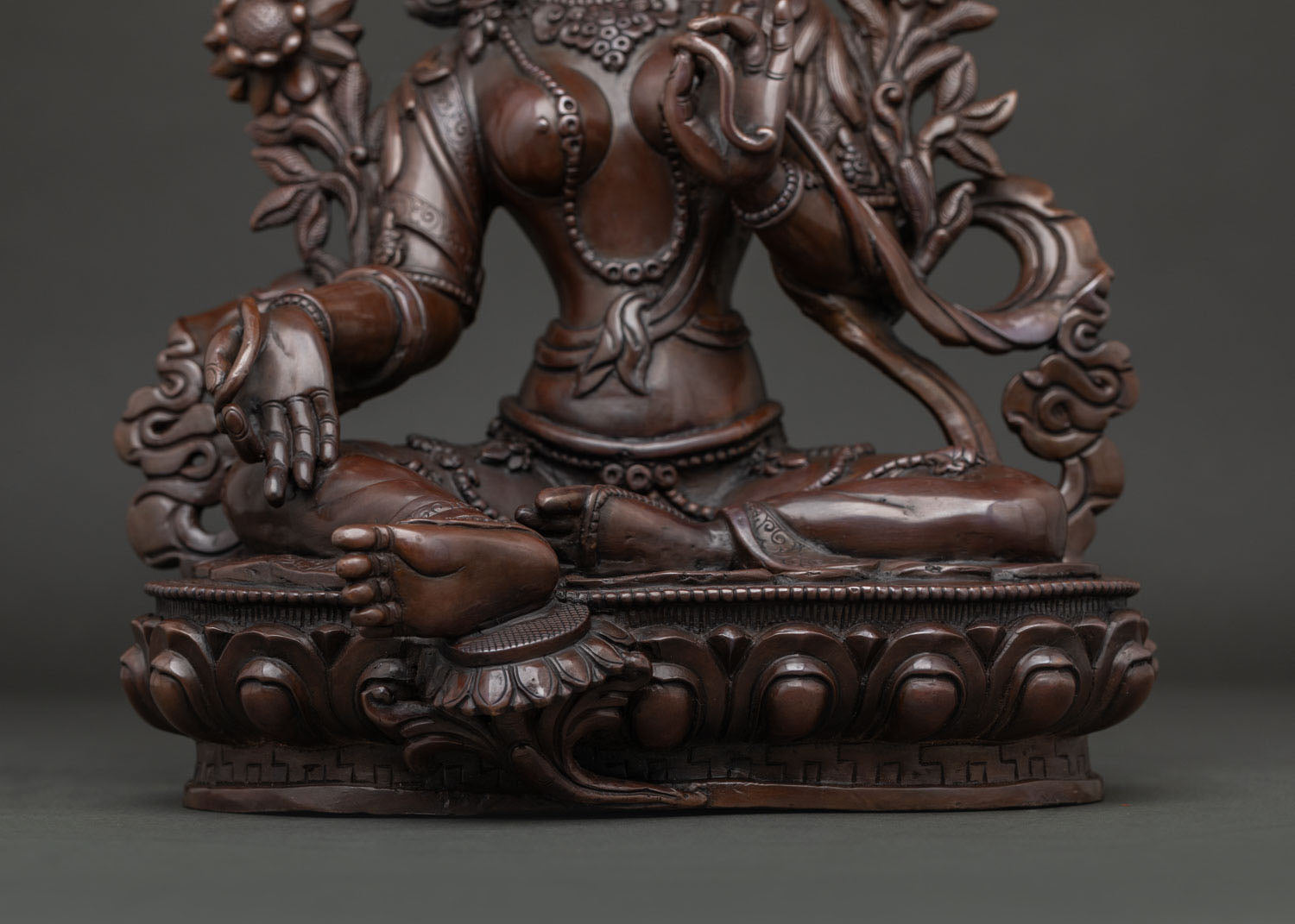 Oxidized Green Tara Statue | Sacred Buddhist Deity of Compassion