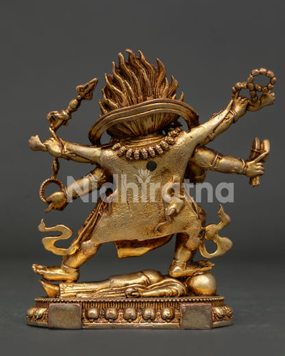Six-Armed Mahakala Statue | Newari Craftsmanship
