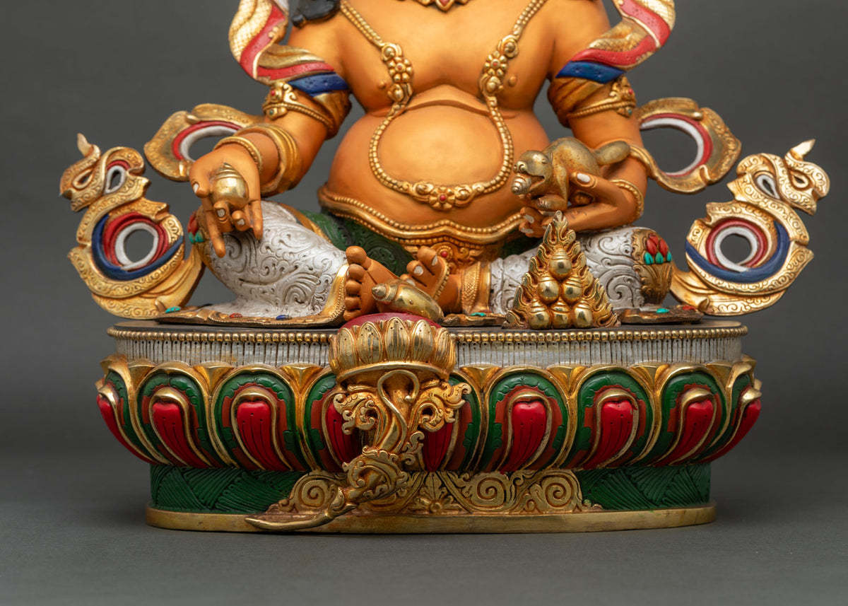 Yellow Dzambhala Figurine | Buddhist Wealth Sculpture of Nepal