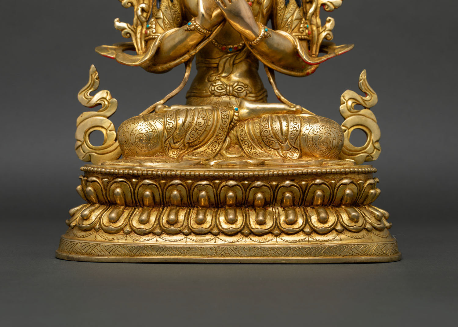 Tibetan Manjushri | 24K Gold Fire-Gilded Sculpture