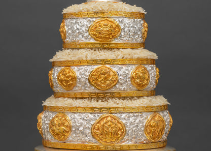 6" Buddhist Mandala Offering Set | Traditional Altar Decor
