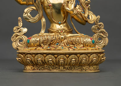 Manjushri Statue | Traditional Handmade Nepalese Art