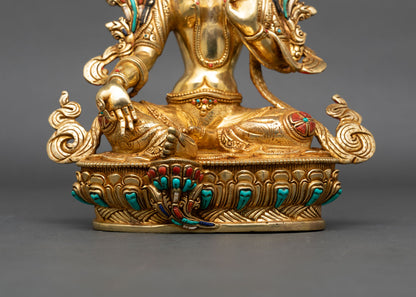 Enlightened Green Tara Statue | Handcrafted Spiritual Art
