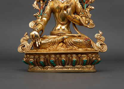 Healing White Tara Statue | Handmade Nepalese Craft