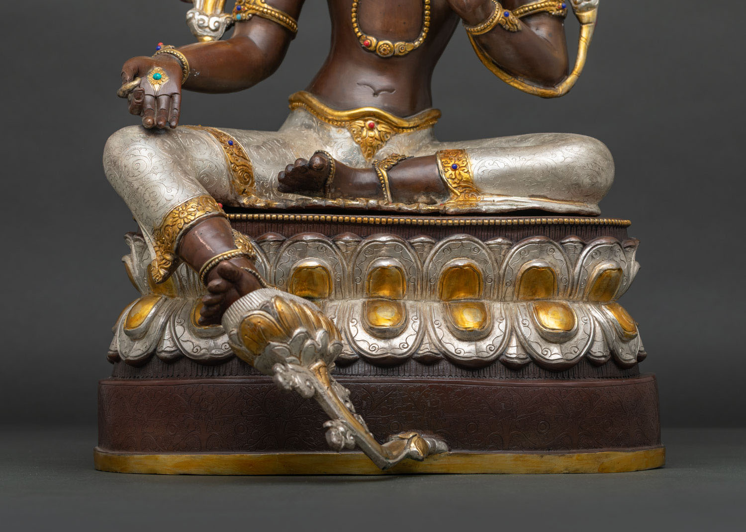 Spiritual Green Tara Statue – Handcrafted Oxidized Copper Sculpture