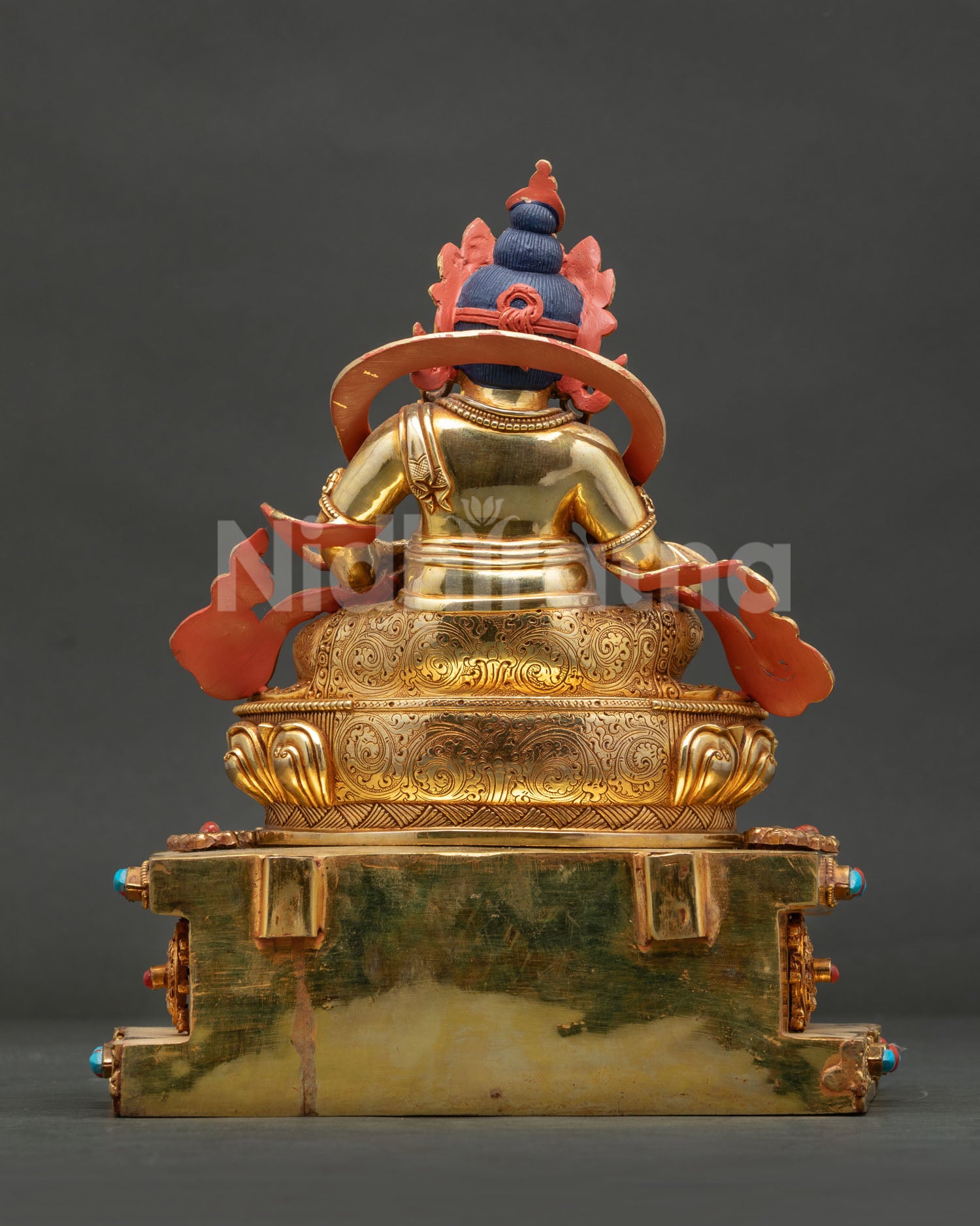 Dzambhala On Jeweled Throne Statue | Tibetan Buddhist Sculpture