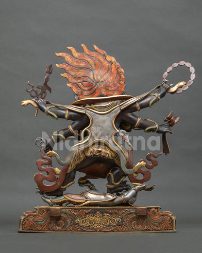 Authentic Six Armed Mahakala Copper Statue | Handmade in Nepal