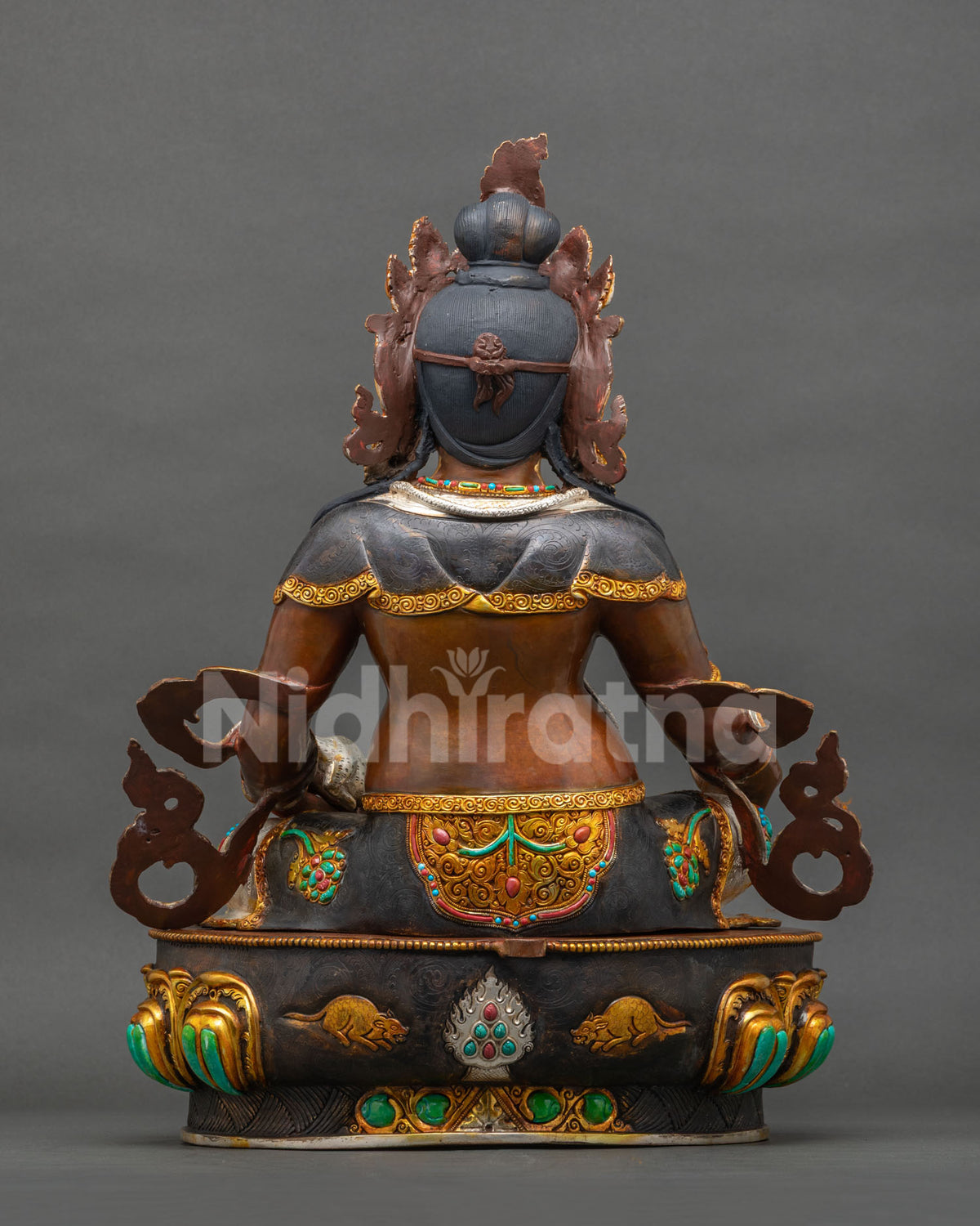 Oxidized Dzambhala Statue – Buddhist Wealth & Prosperity Deity Figurine