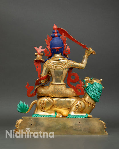 Simhada Manjushree Statue | Handmade Bodhisattva of Wisdom