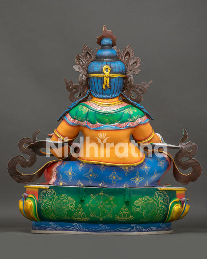 32" Yellow Dzambhala Statue | Exceptional Buddhist Nepali Artwork