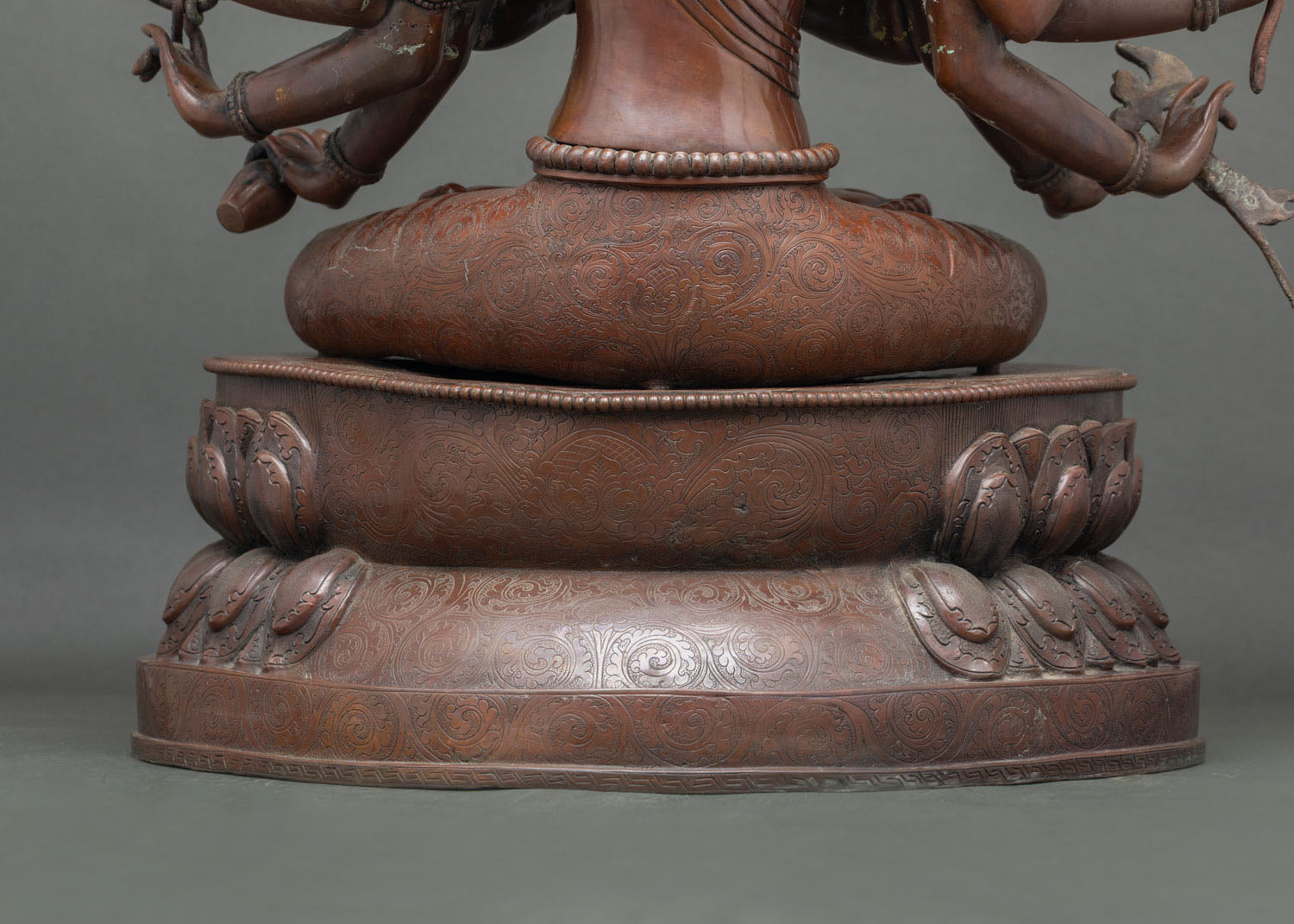 Japanese Chundi (Juntei Kannon) Statue | Oxidized Copper Buddhist Art