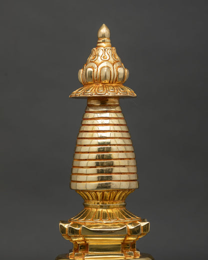 Gold-Plated Kadampa Stupa for Meditation and Devotion
