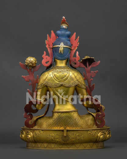 Green Tara Statue from Nepal - Tara the Liberator of All Beings