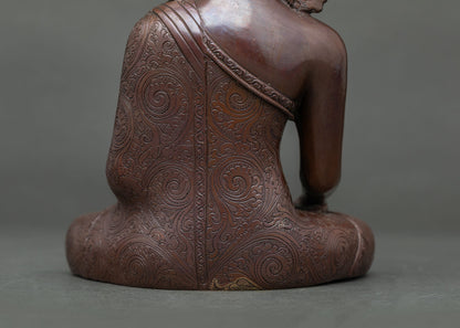 Earth-Touching Shakyamuni Buddha Statue | Zen Decor for Meditation Room
