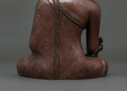 Oxidized Copper Medicine Buddha Statue | Handcrafted Tibetan Artwork