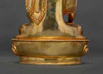 Crown Mitrugpa Statue | Gold Fire-Gilded Meditation Sculpture