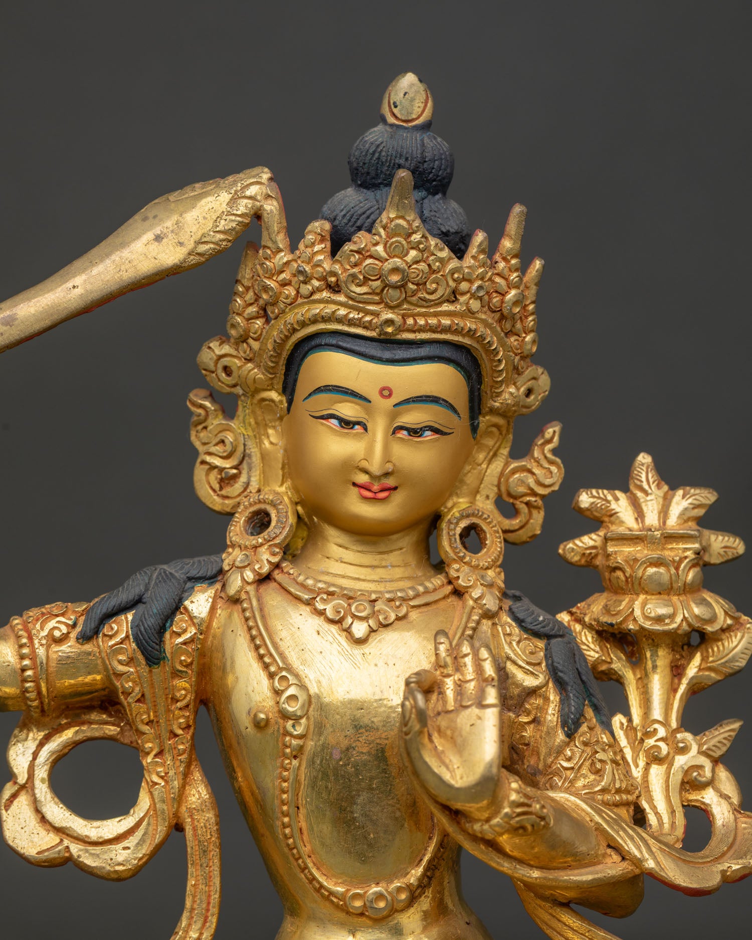 Manjushri Statue from Nepal | Traditional Newari Craftsmanship