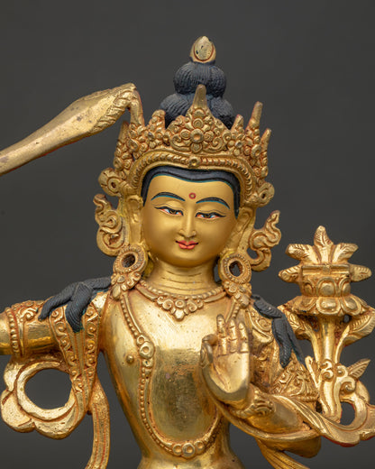 Manjushri Statue from Nepal | Traditional Newari Craftsmanship