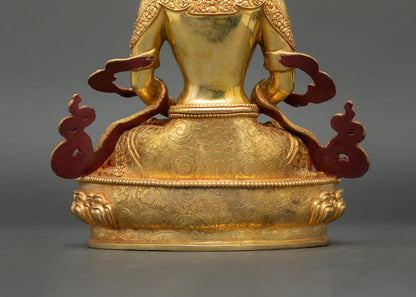 Amitayus Statue – 24K Gold Gilded Copper Buddhist Art