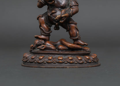 Black Dzambhala Statue | Vajrayana Wealth Deity Figure