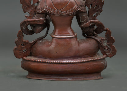 Oxidized Green Tara Statue | Handcrafted Buddhist Artwork