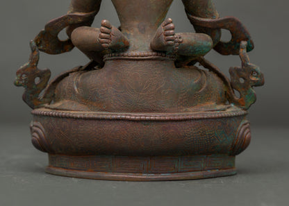 Amitayus with Consort | Sacred Buddhist Statue from Nepal