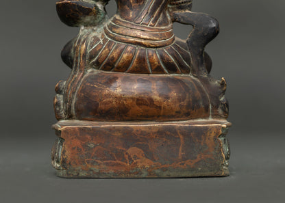 Antique Finished Black Dzambhala Statue | Wrathful Guardian of Abundance