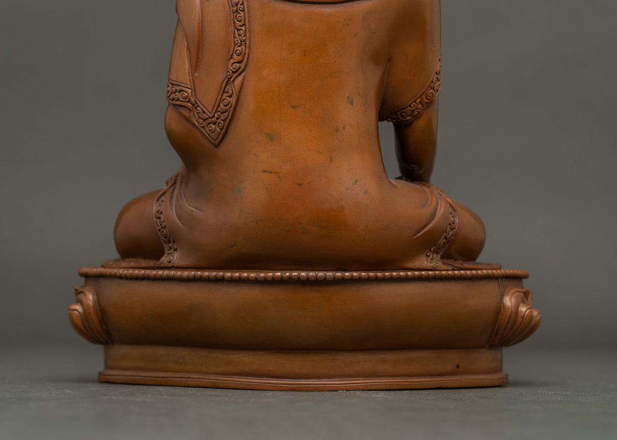Shakyamuni Buddha Statue for Altar & Meditation – Oxidized Copper