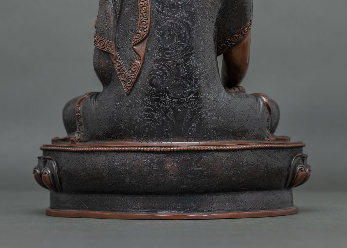 Oxidized Shakyamuni Buddha Statue | Sacred Meditation Sculpture