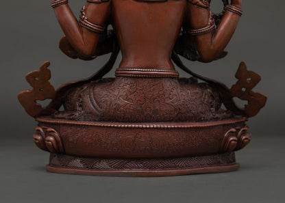 Four-Armed Chenrezig Statue | Traditional Nepalese Buddhist Art