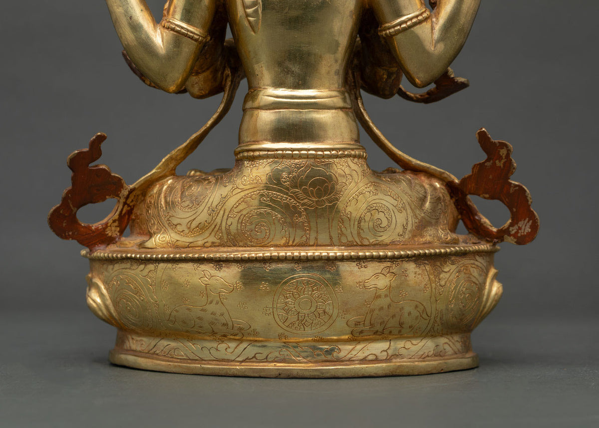 Chenrezig Statue from Nepal | Four-armed Bodhisattva for Compassion