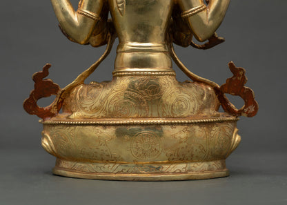 Chenrezig Statue from Nepal | Four-armed Bodhisattva for Compassion