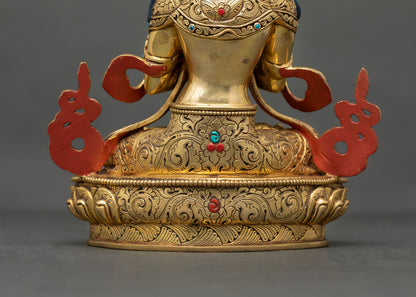 Vajradhara Buddhist Statue | Gold Fire-Gilded Copper Art