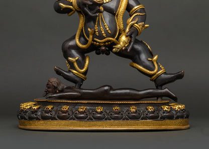 Black Jambhala (Nagpo) Statue | Oxidized Copper Buddhist Artwork