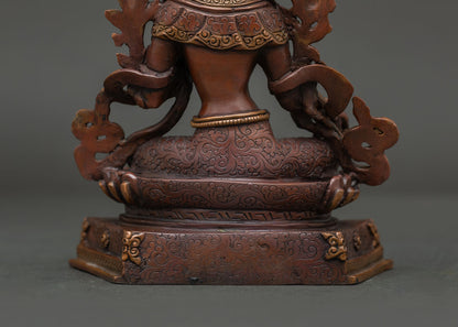 Green Tara Statue | Handcrafted by Newari Artisans from Nepal