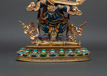 Sakya Mahakala Statue | Tibetan Wrathful Guardian Sculpture