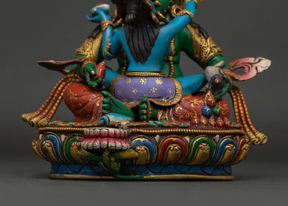 Green Dzambhala Yab-Yum Statue – Overcome Financial & Spiritual Obstacle
