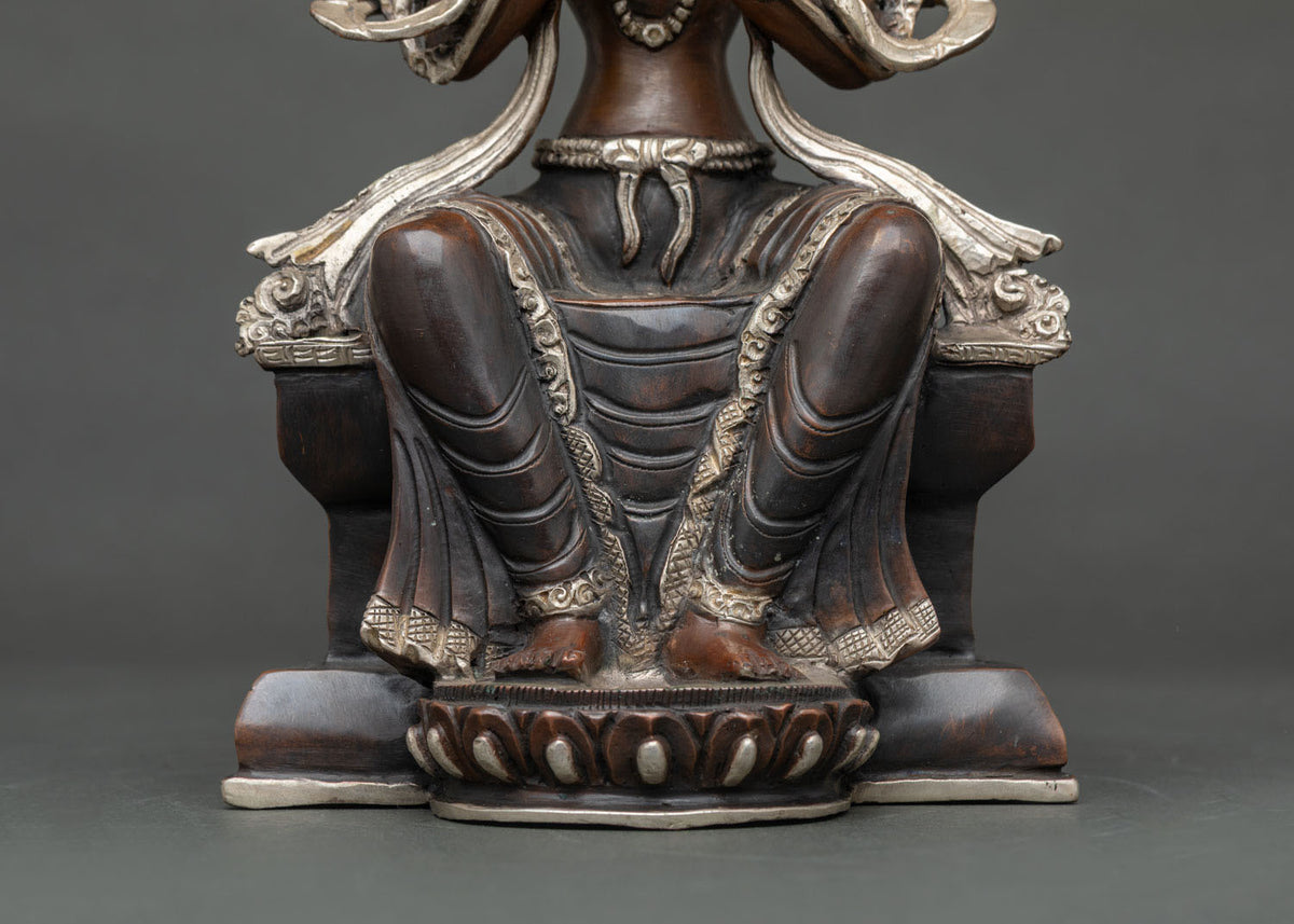 Oxidized Maitreya Buddha Statue – Authentic Buddhist Home Decor