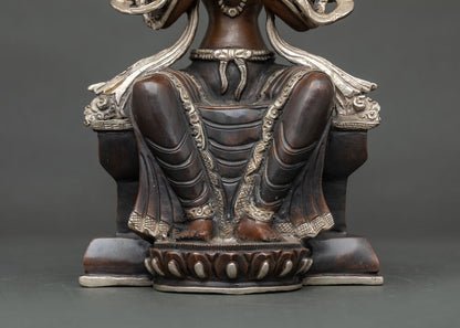 Oxidized Maitreya Buddha Statue – Authentic Buddhist Home Decor