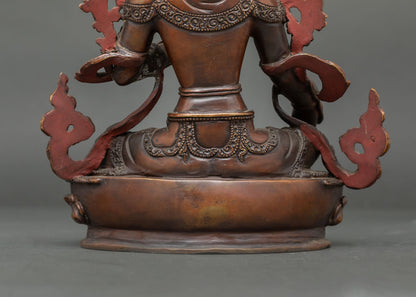 Green Tara Statue | Handmade Nepalese Copper Sculpture
