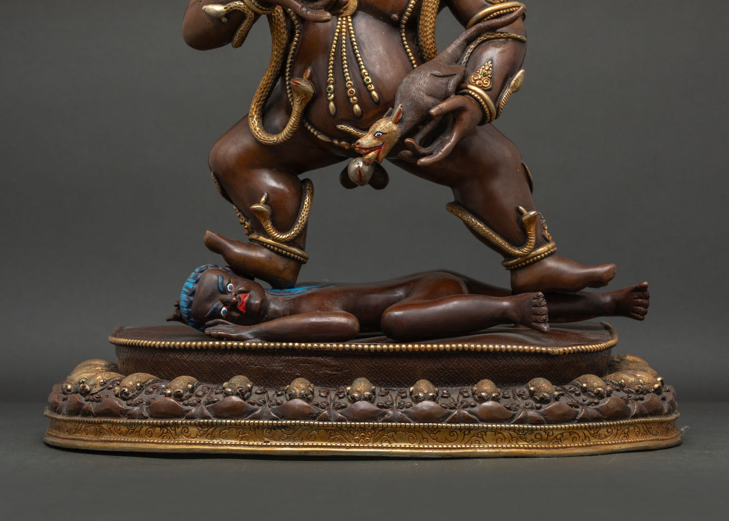 Large Black Dzambhala Statue | Vajrayana Guardian of Prosperity