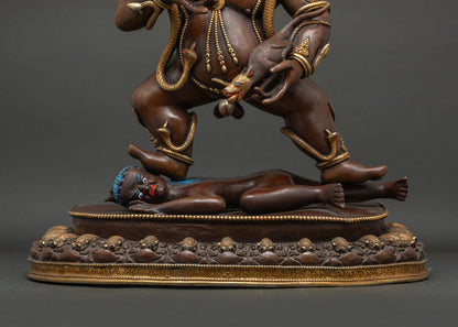 Large Black Dzambhala Statue | Vajrayana Guardian of Prosperity