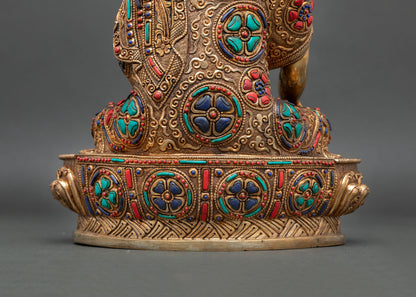 Shakyamuni Buddha Statue | Gold-Gilded Historical Buddha Sculpture