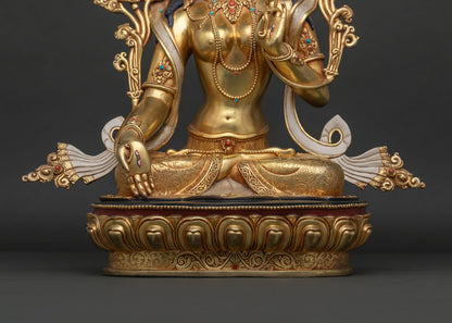 Seven-Eyed White Tara Statue | High-Quality Authentic Buddhist Figure