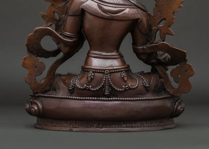 Oxidized Green Tara Statue | Sacred Buddhist Deity of Compassion