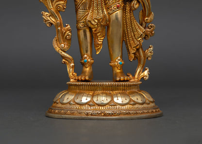 Standing Avalokiteshvara Statue | 24K Gold Gilded Nepalese Art