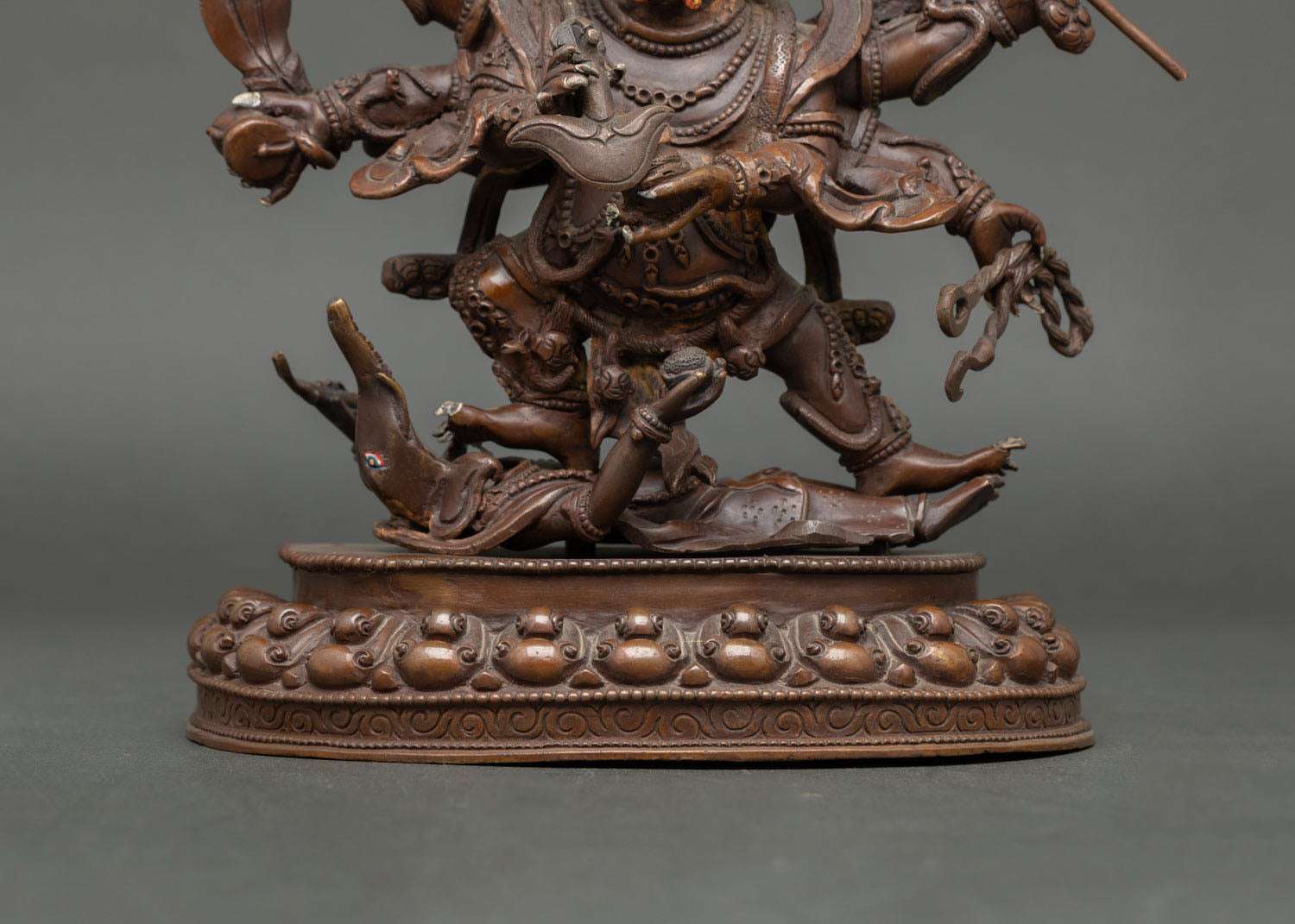 Shadbhuja Mahakala Statue | Sacred Dharma Protector Copper Art