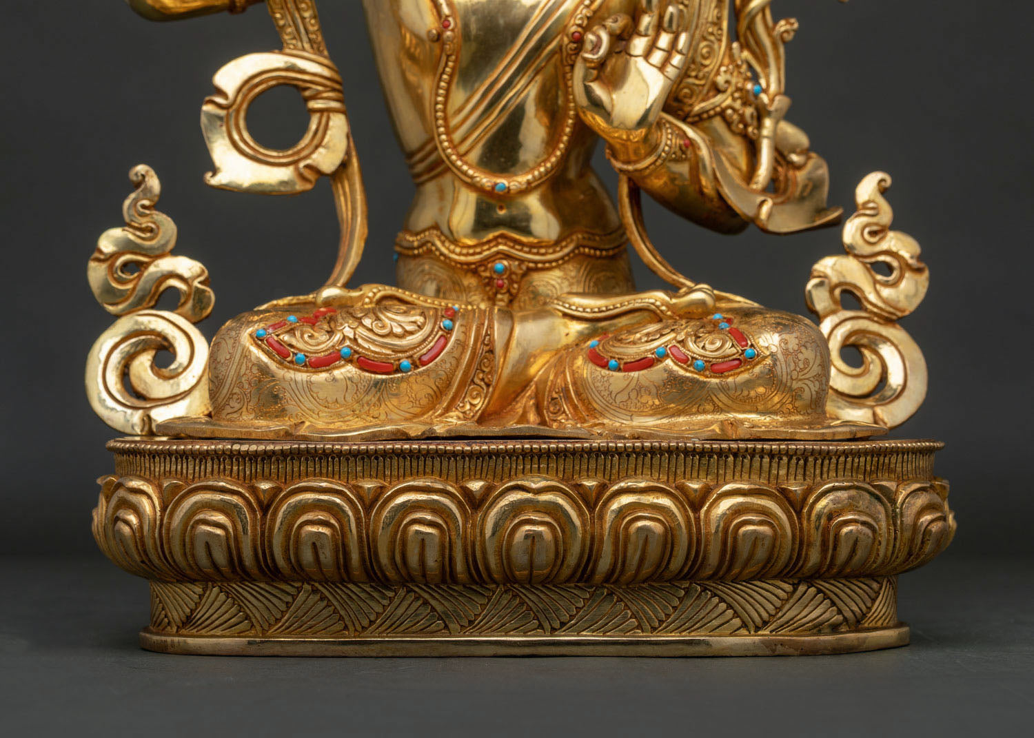 Bodhisattva Manjushri Statue | 24K Gold Fire-Gilded Buddhist Artwork