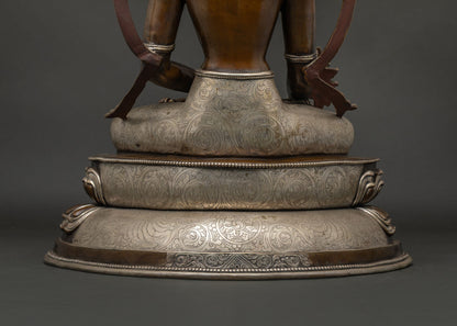 Crowned Medicine Buddha Statue | Spiritual Handmade Sculpture