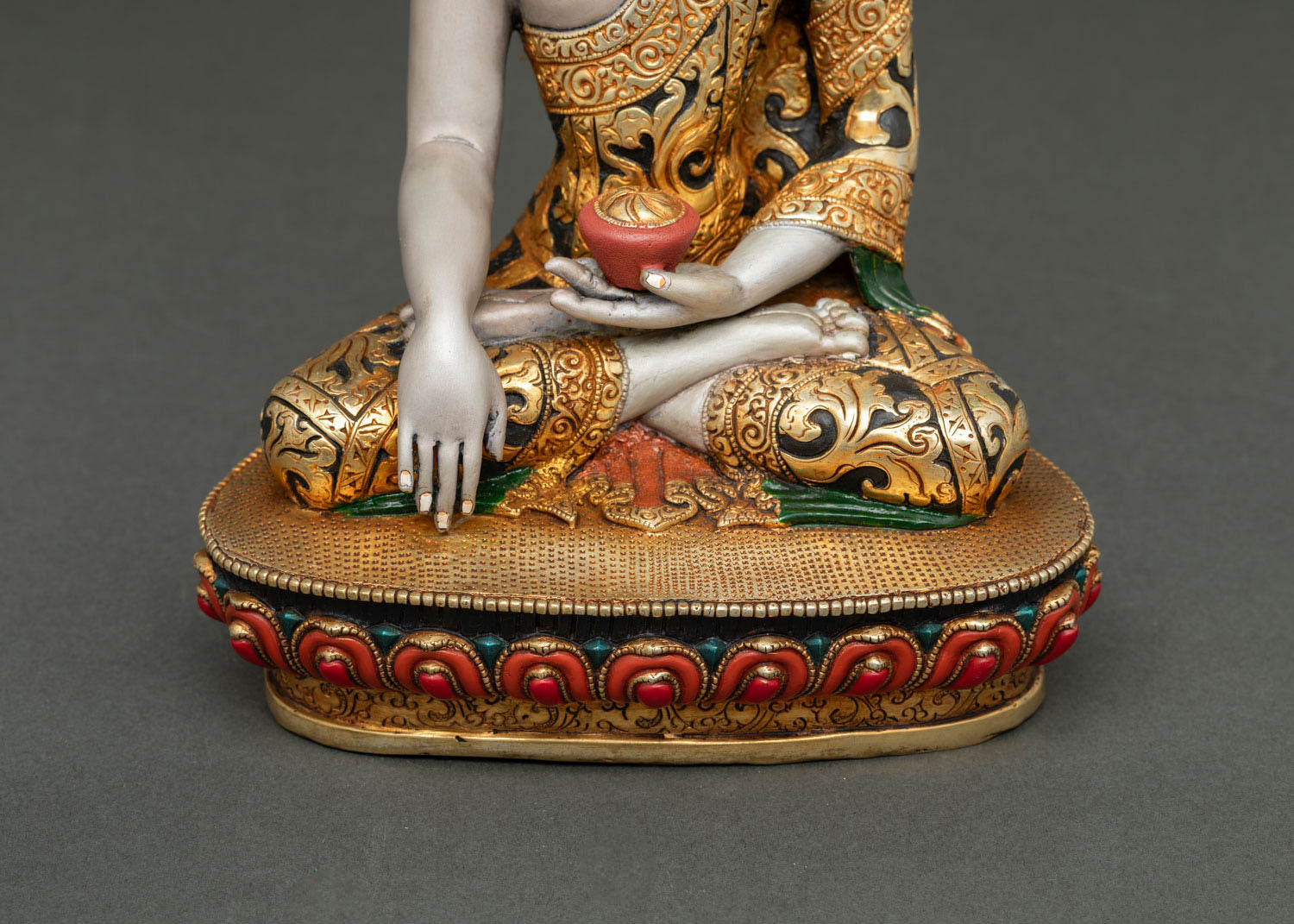Hand-Painted Shakyamuni Buddha Statue | Spiritual Copper Artwork
